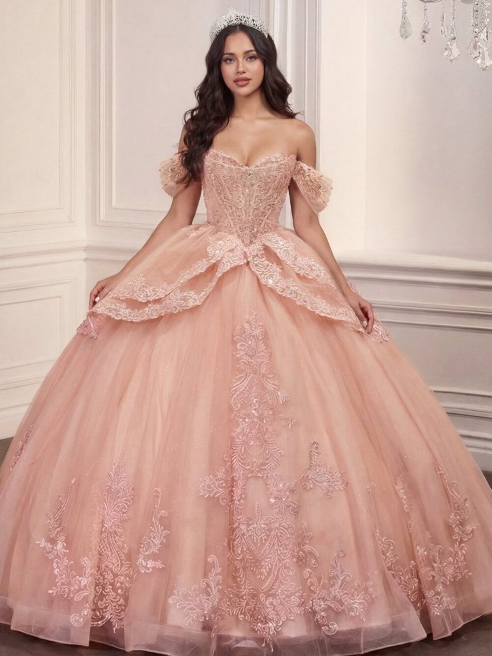 NEW BLUSH Evening Gown Floor Length Formal Elegant Stunning 15729